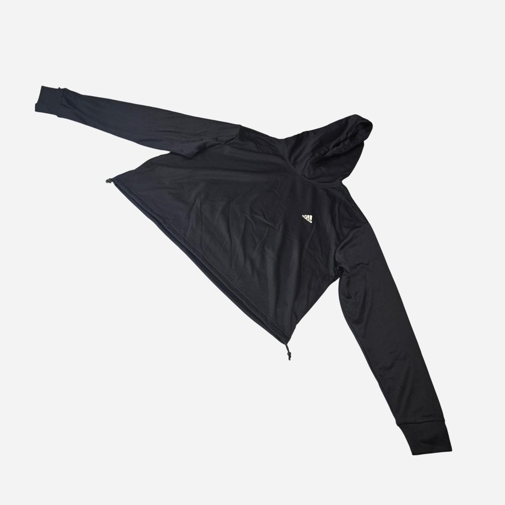 Adidas black Cropped Hoodie white logo women's - XL